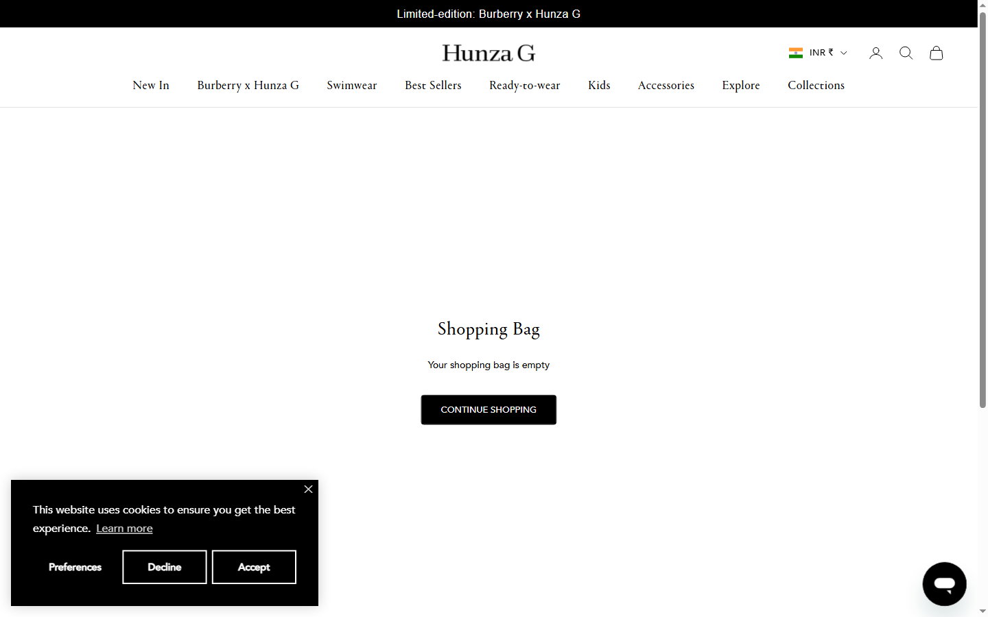 Hunza G â€” Discount Code Field in Cart