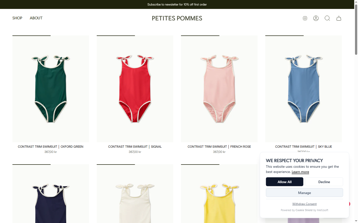 Petites Pommes Collection â€” No Star Ratings on Product Cards