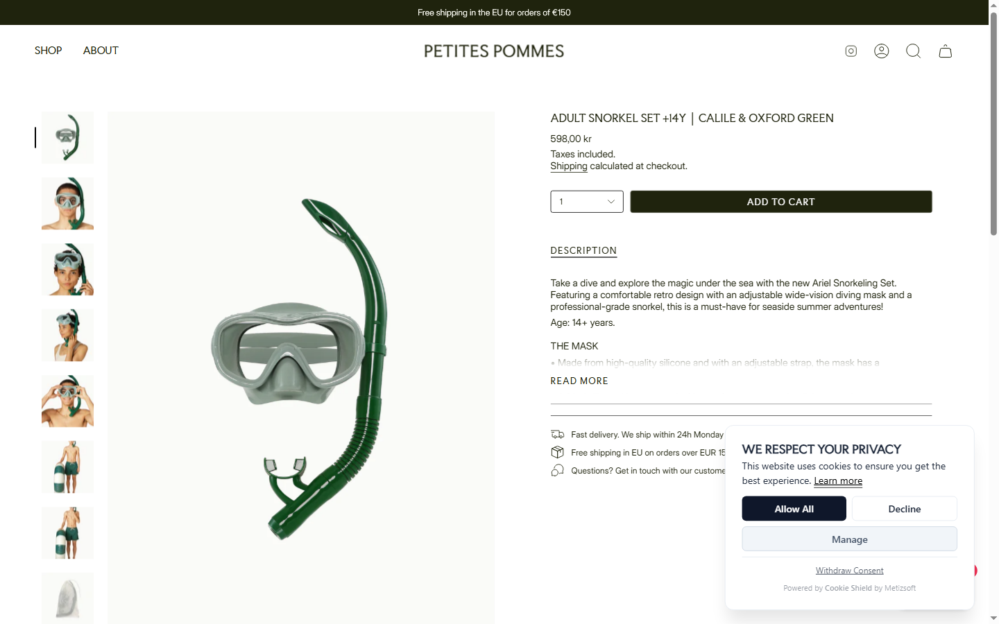 Petites Pommes PDP â€” Static Testimonials, No Review App