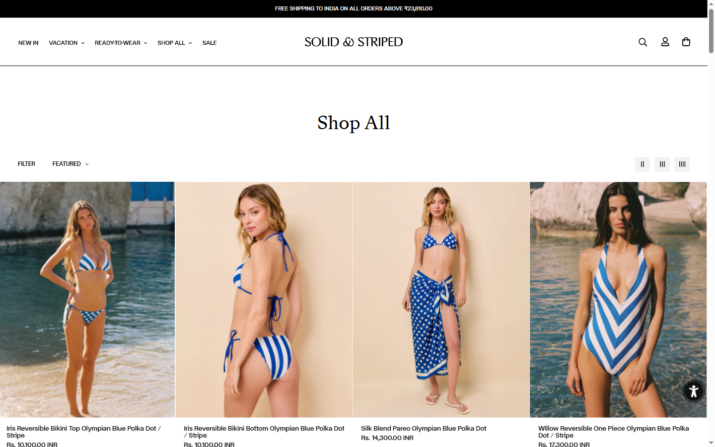 Solid & Striped â€” Collection Page with Product Cards